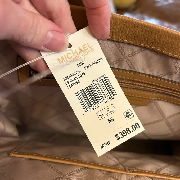 NWT Michael Kors GIGI Caramel Large Logo Jacquard Tote Bag ✨ NWT - Picture 5 of 13